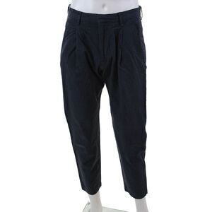 Entireworld Mens Pleated Front Chino Pants Navy Blue Cotton Size 32